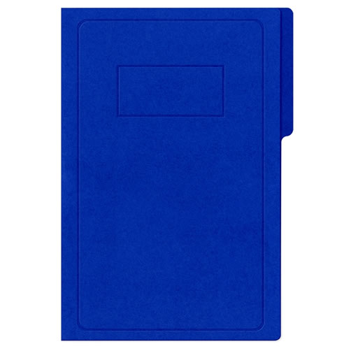 Carpeta Pressboard tamaño oficio color azul obscuro, de 1/2 ceja y con broche de 8cm.