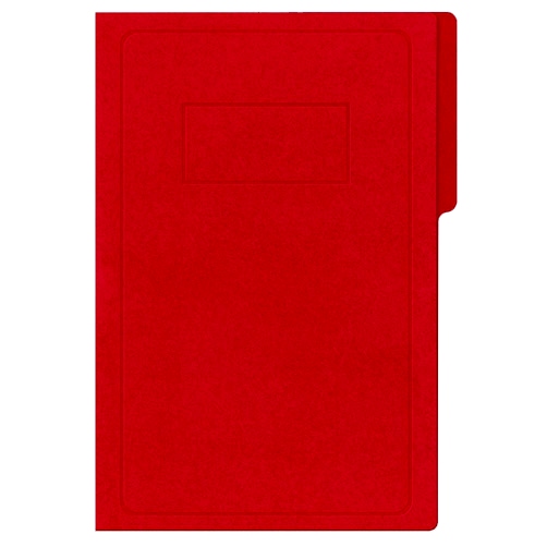 Carpeta Pressboard tamaño oficio color rojo, de 1/2 ceja y con broche de 8cm.