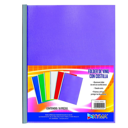 Folder de vinil con costilla tamaño carta color morado